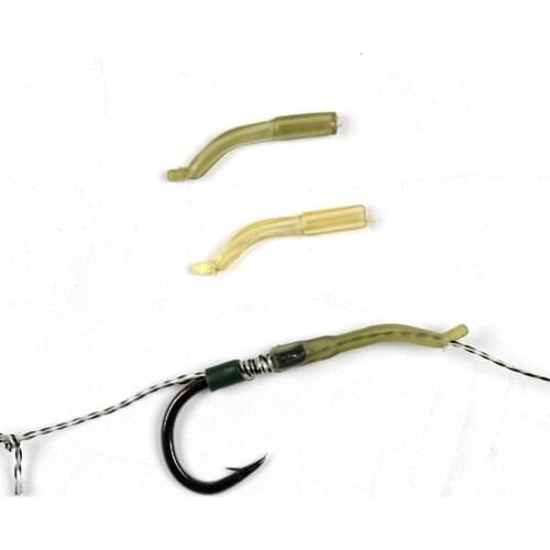 Bimoo 10pcs Carp Fishing Accessories Rubber Hook Sleeve Line Aligner Camouflage Color Terminal Fishing Tackle Hair Rig Swivel