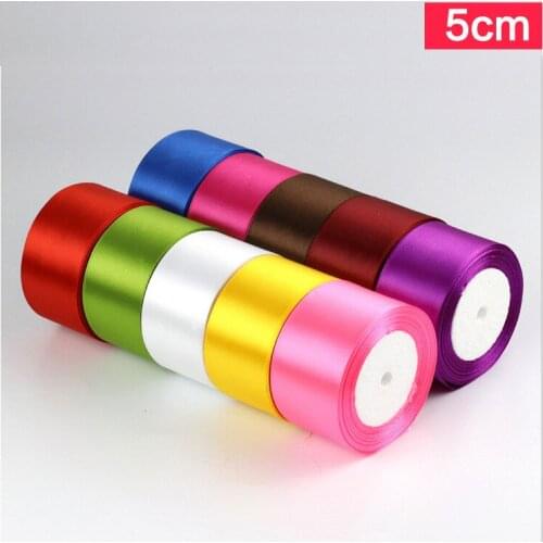 5cm 25 Yards/roll Cheap Satin Ribbon for Arts Crafts & Sewing Wedding Party Decoration Gift Wrap Handmade DIY Material