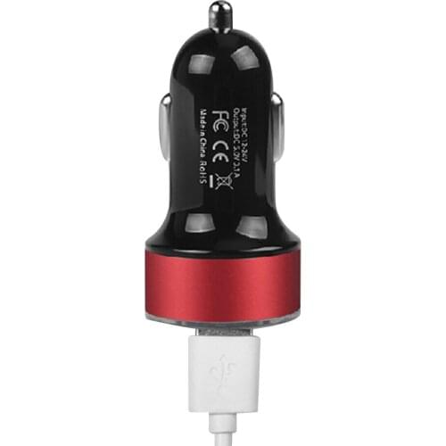 3.1A Dual USB LED Car Charger with Blue Indicator Light Multi-protection Universal for 12V/24V Vehicles