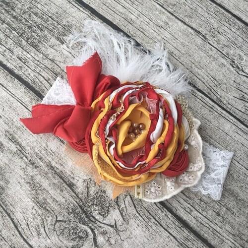 Free Shipping Big Burned Flower Girl Headband Kids Hair Accessories Photo Prop