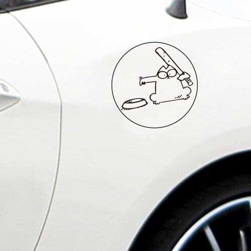 Baseball begging cat automobile decor Car Sticker Decals decor Removable ANY SIZE Vinyl Cool Car Rear window door Sticker HY1742