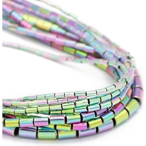Light Purple Natural Hematite Stone Cylinder Spacer Round Loose Beads For Jewelry Making DIY Bracelet 4/5/6/8MM Accessories