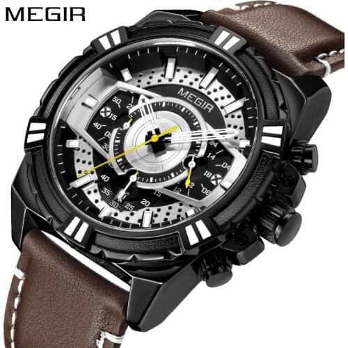 MEGIR Mens Watches Top Brand Luxury Causal Quartz Watch Waterproof Luminous New Sport Clock Relogio Masculino Erkek Kol Saati