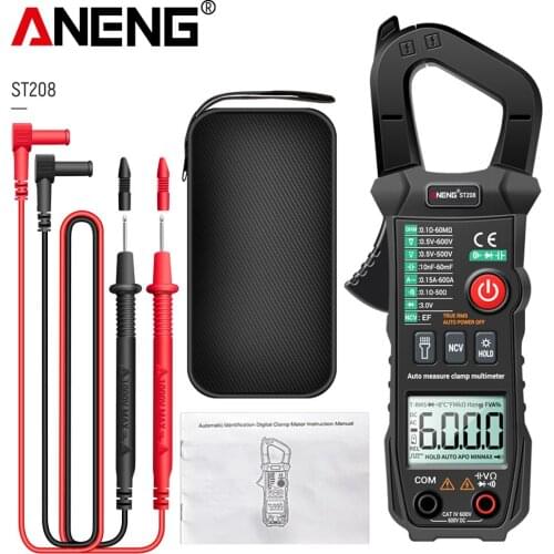 ANENG ST208 Digital Ture RMS 6000 Count AC/DC Current Clamp Automatic Voltimetro Multimeter Clamp Tester Meter Electrician Tool
