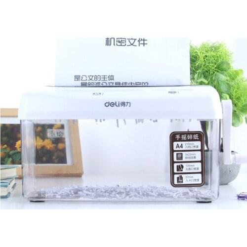 Deli 9935 Small & Convenient Hand Shredder Office And Home Desktop Mini Hand Shredder Can Shred A4 Paper Cards Discs And Photos