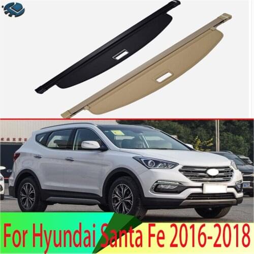 For Hyundai Santa Fe 2016-2018 Aluminum+Canvas Rear Cargo Cover privacy Trunk Screen Security Shield shade Accessories