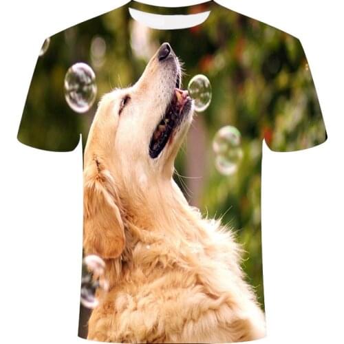 2021 New Summer 3D T-shirt Boys Girls Lovely Animal Dog Funny Print Hip Hop T shirt Children Cool Man / Woman Tshirts Streetwear
