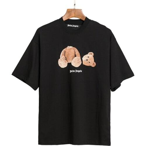 Palm Angels 22SS Letter Logo Bear - Short sleeve t-shirt for men and women, loose fit, hip-hop style, Fashionable,T-Shirt