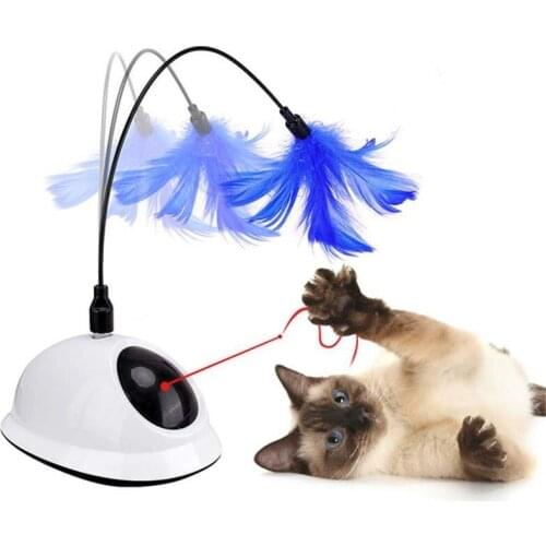 Pet Toy Mouse Laser Toy Double-Effect Electric Cat Toy Feather Rotating Wheel Funny Cat Stick Cat Toy Electric Funny Cat Toy