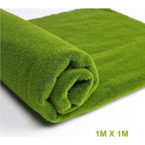 1 Pc Artificial Grass Mat Lawn Simulation Plant Fake Moss 100*100cm For Patio Wall Art Green Garden Wedding Party Home Decor