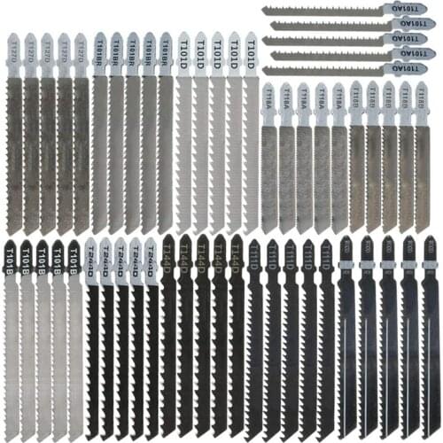 TOP Jigsaw Blades 55 Pieces T-Shank Reciprocating Saw Blades Set for Wood Soft Metal Plastic Curve Cut From HCS/HSS