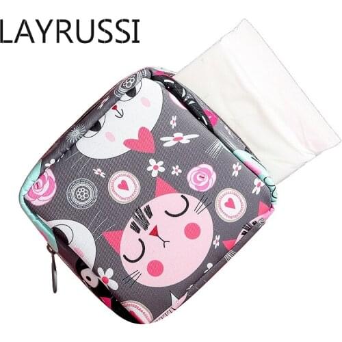 LAYRUSSI Fashion Women Small Cosmetic Bag Travel Mini Sanitary Napkin Storage Bag Coin Purse Money Card Lipstick Wallet Bags