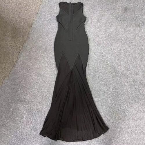 2021 New Fashion Women Sexy Sleeveless Black Eleagant Party Dress