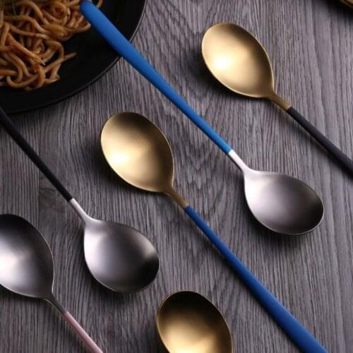 New 304 stainless steel tableware gold-plated Western food spoon home spoon daily soup spoon cutlery