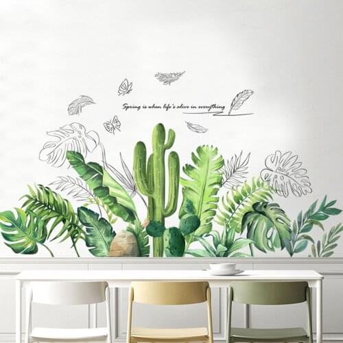 New wall stickers green leaves living room porch corridor dormitory bedside decorative painting