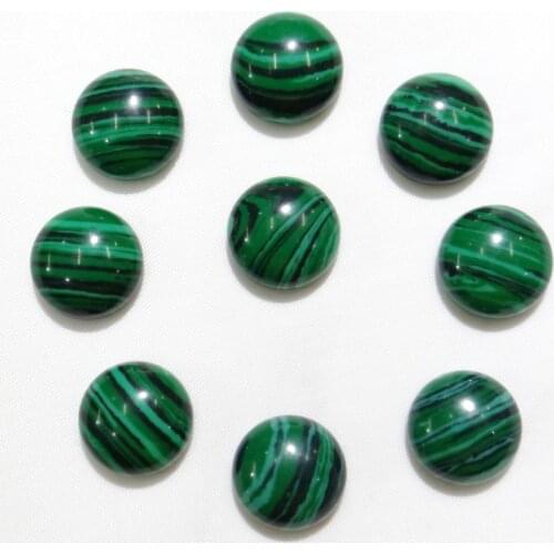 Wholesale 50pcs/10mm Natural Stone malachite Round Cabochons beads For DIY Jewelry making Necklace bracelet Accessories
