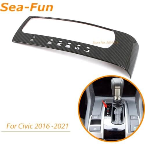 For Honda Civic 10th 2016 2017 2018 2019 2020 2021 Car Control Gear Shift Box Panel Trim Cover Decoration Sticker Accessories