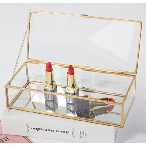 Retro Geometry Glass Garden Jewelry Box Jewelry Accessories Multifunction Storage Box Display Box Storage Boxes & Bins