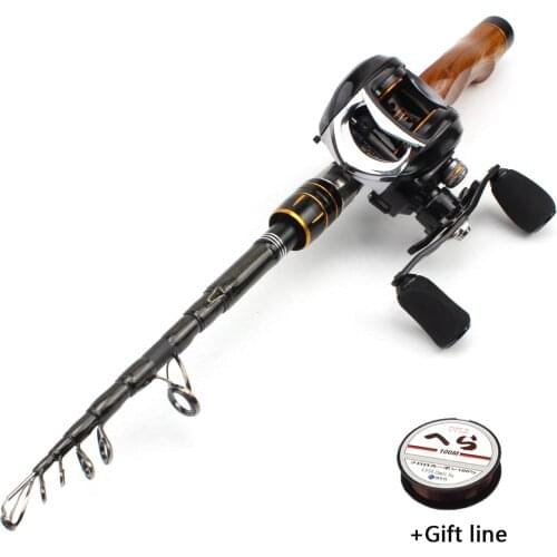 2.1M Fishing rod with reel Casting Rod and reel set Travel lure Trout telescopic fishing rod Lure 5-20g pocket fishing rods