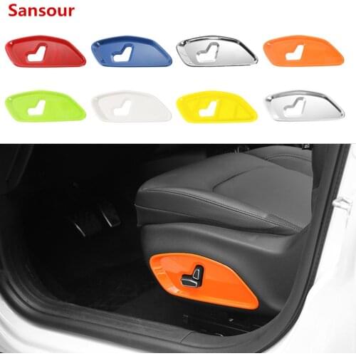 Sansour ABS Car Interior Door Seat Adjust Switch Button Decoration Cover Stickers Accessories for Jeep Renegade 2015 Up