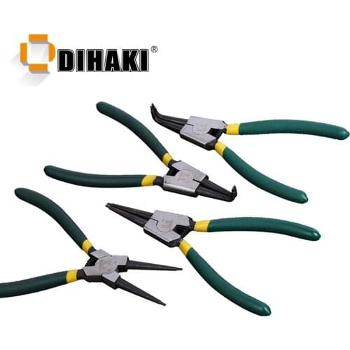 7 Inches Circlip Pliers Steel Internal External Snap Ring Pliers Shove Out Clamp Shaft Hole For Direct Incurved Off-Off Bending