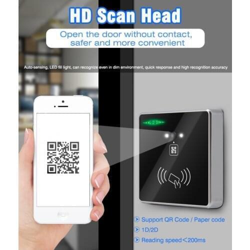 Access Control System RFID 125kHz Em ID 13.56MHz DC 8-12V Qr Code Access Card Reader Support Wiegand 26/34