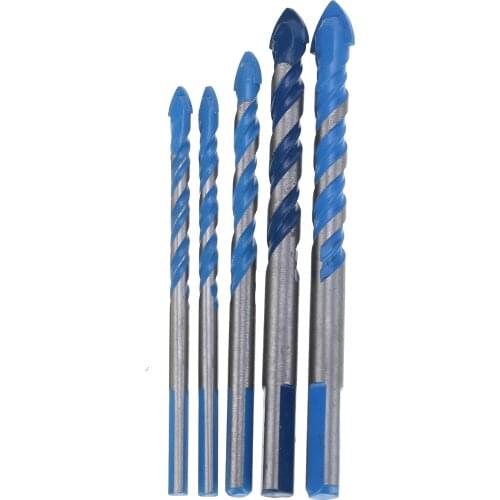 5pcs 6/6/8/10/12mm Titanium Steel Drill Bit Concrete Wall Woodworking Tiling Anti-slip Drill Bit Electric Drill Accessories