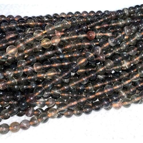 Veemake Brown Red Wilconite Ilvaite Scpolite Cats Eye DIY Necklace Bracelet Natural Jewelry Round Beads 06457-1