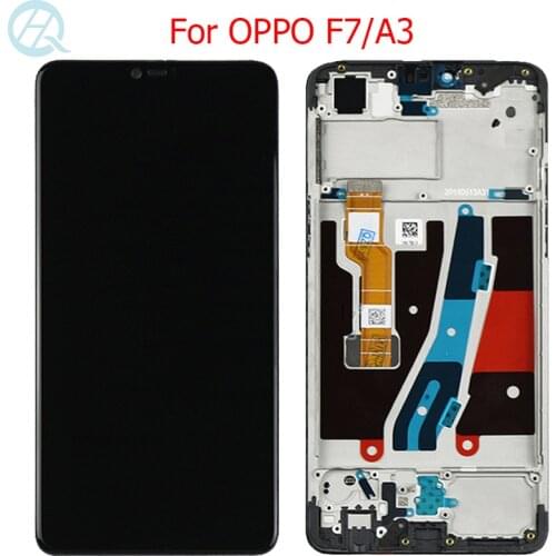 Original Display For OPPO A3 F7 LCD With Frame 6.23" OPPO F7 CPH1819 CPH1821 A3 CPH1837 Display Touch Screen Assembly