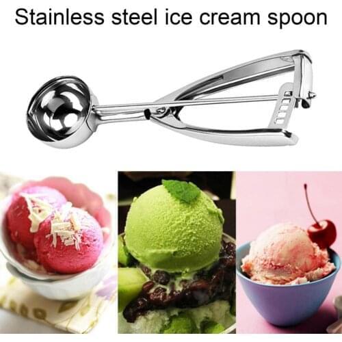 1 Set Ice Cream Scoop with Trigger Ultra Premium Ice Ball Scooper Stainless Steel Cookie Dough Ice Cream Spoon Kitchen Tools