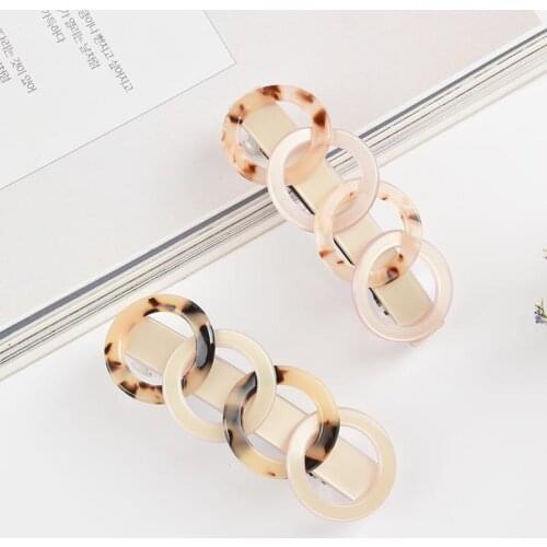 1PC Vintage Women Acetic Acid Chain Hair Clips Hairpins Leopard Print Waterdrop Barrettes Girls Hairgrips Hair Accessories