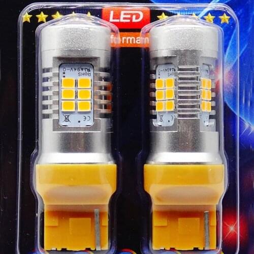 2pcs T20 7440 LED Bulbs W21W WY21W 7440na LED Turn Signal Backup Reverse Light Bulbs White Amber Yellow DC12-24V