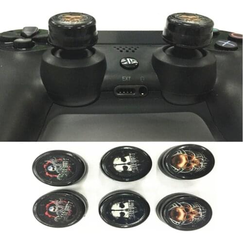 3 Sets=6 pcs Skull Jelly ProCap for Sony PS4 Controller Dualshock4 Key Protector Joystick Caps Thumb Stick Grip Thumbstick Cover
