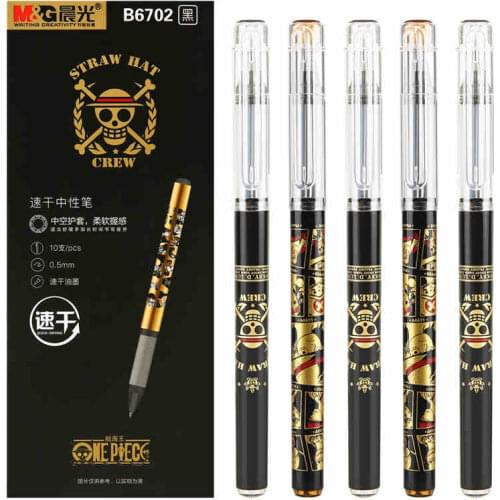 4/10PCS M&G One Piece Series Quick-drying Gel Pen 0.5mm Office Signature Pen Bullet Black Gold Series QGPH6102