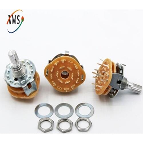5PCS RS25 Shaft Panel Mount 1P11T 2P4T 2P5T 2P6T 3P3T 3P4T 4P3T Rotary Switch Selector Band