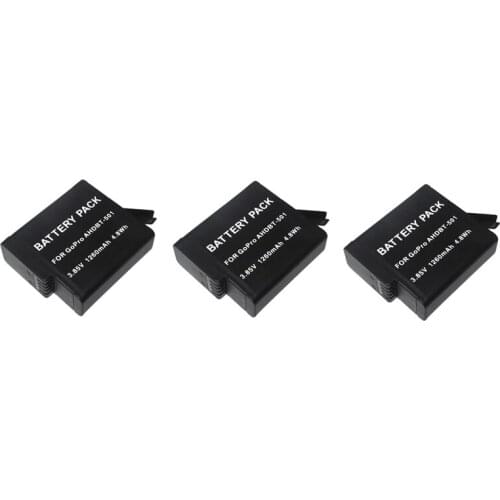 3PCS/LOT Gopro Accessories. AHDBT-501 AHDBT501 AHDBT 501 battery for GoPro HERO5 HERO 5 Black Video Camera