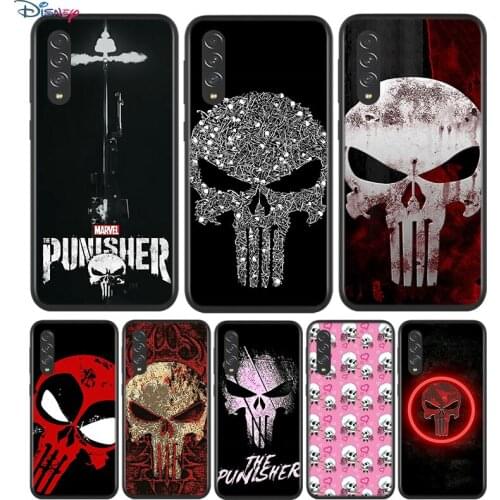 Black Soft Marvel Punisher Skull For Samsung Galaxy A90 A80 A70 A70S A60 A50 A40 A30 A30S A20S A20E A10 A10E Phone Case