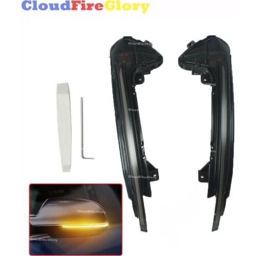 CloudFireGlory For A6 S6 C7 2012-2018 Pair Left + Right LED - Smoked Dynamic Door Mirror Turn Signal Light 4G0949101,4G0949102