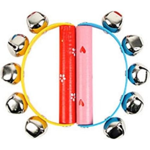 Wooden Toys Baby Kindergarten Semicircle Five Hand Bell Hit The Dance Musical Instruments Unisex Cheering Stick 3 Years Old