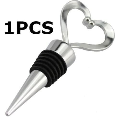 Elegant Heart Shaped Red Wine Champagne Wine Bottle Stopper Valentines Wedding Gifts