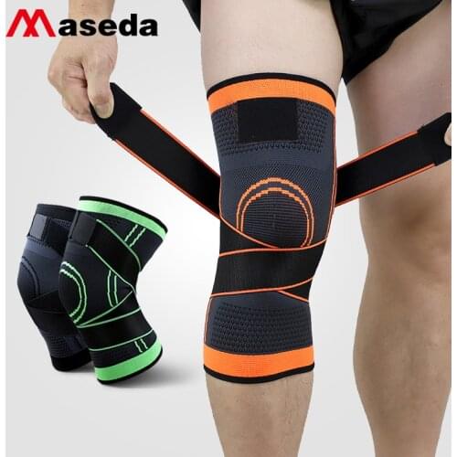 MASEDA A Pair Kneecap Wrap Around the Knee Brace Knitted Knee Support Basketball Sports Safety Sportswear Accessories