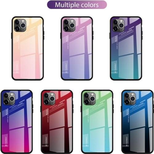 Gradient Glass Case for iPhone 12 11 Tempered Glossy Back Cover For iPhone 12 pro max 11 iPhone XS XR X 8 7 6s 6 Plus SE 2020