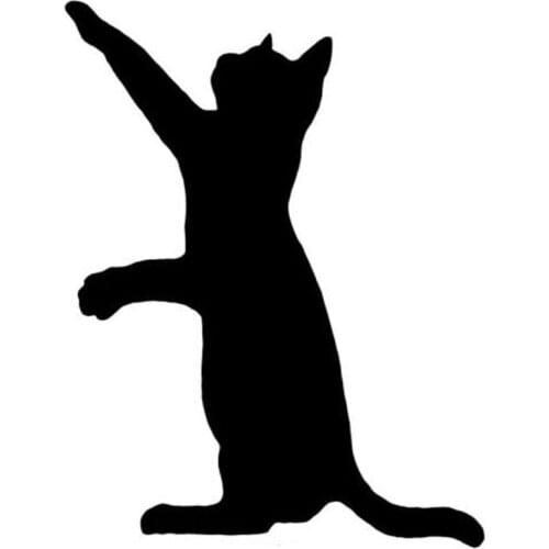 11.2*14.5CM Funny Animal Cat Car Sticker Classic Car Cover Scratch Fashion Decals Black/Silver C6-0396