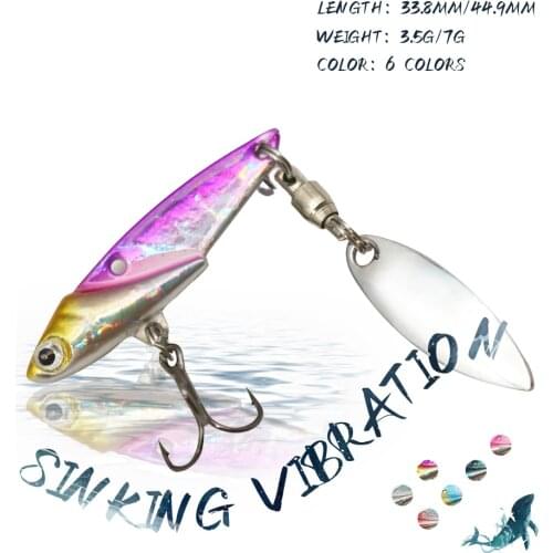 KoKossi 1PCS 3.5g/7.0g Fishing Hard Lure VIB Vibration Bait Artificial Sequins Bait 3D Eyes Wobbler Fishing Accessories Tackle