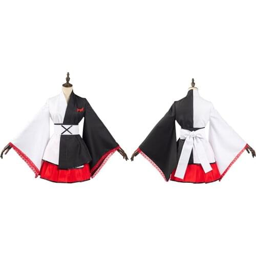 Danganronpa Monokuma Cosplay Costume Black White Bear Kimono Dress Outfits Suit Halloween Carnival Costumes