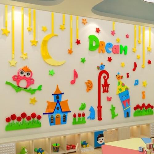 Creative INS Dream home DIY childrens room bedroom living room TV background wall decoration 3D acrylic wall sticker