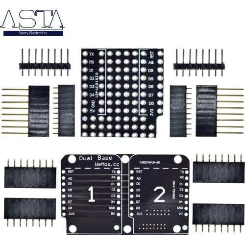 Breadboard Expansion Shield Pin Lithium battery/Double Socket Dual Base Shield For WeMos D1 Mini ESP8266 Diy D1 Expansion board