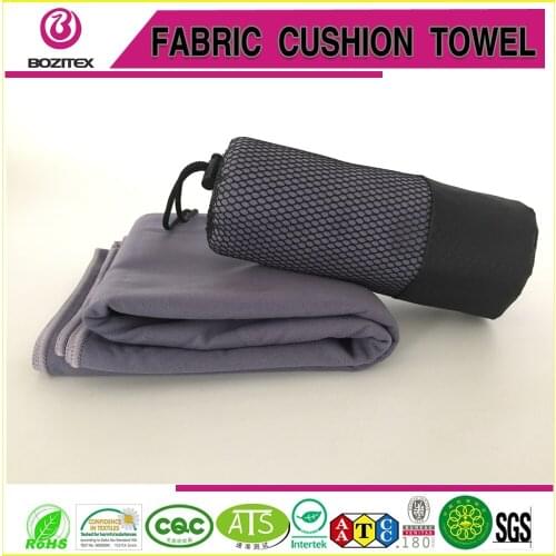Microfiber outdoor sports towel swimming camping beach bath compact soft quick dry yoga towel with mesh bag