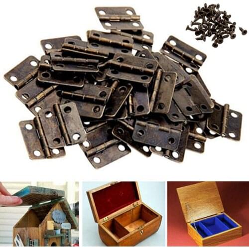 Mini Metal Hinges Retro Door Hinges Hinge With Screws Furniture Hinges Hardware DIY Crafts Tool