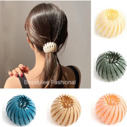 Fashion Women Bun Hair Claw Horsetail Buckle Hair Clip Bird Nest Expanding Geometric Headwear Female Ponytail Hair Accessories